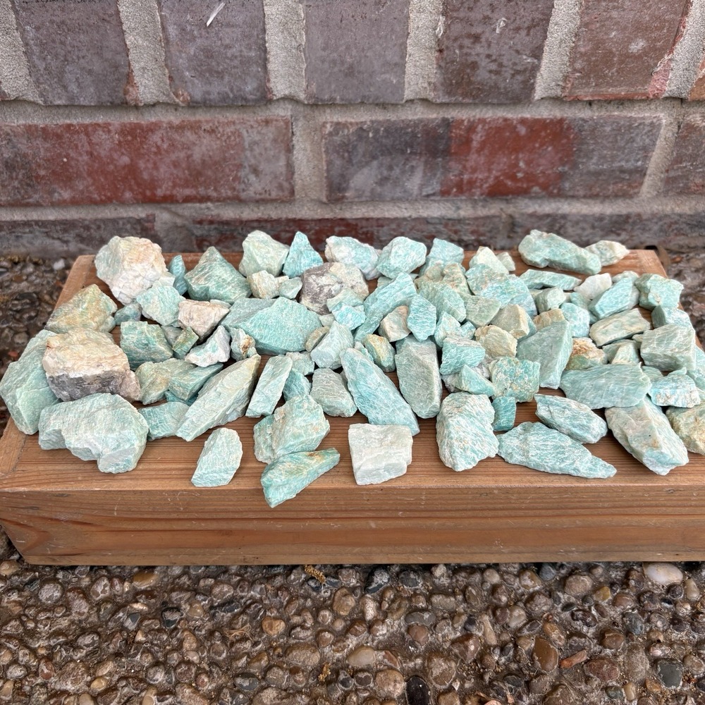 Lot of Natural Rough Amazonite Mineral, Amelia County Virginia 1 lb. 11oz Estate